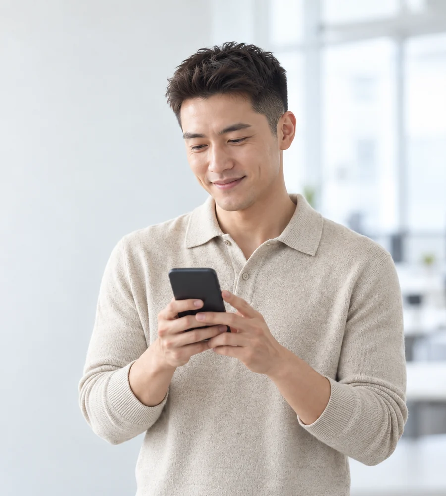 광안리 개인돈 일수 상담을 휴대전화로 안내받는 고객