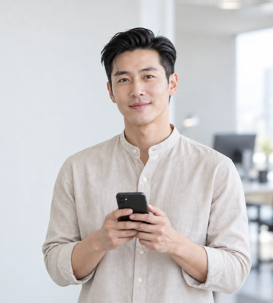 광안리 개인돈 일수 상담을 휴대전화로 안내받는 고객